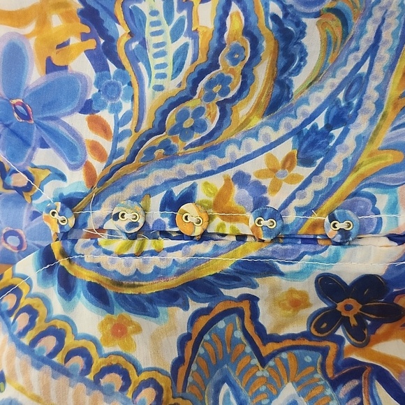 Hale Bob Paisley Print Women's Top - Blue and Yellow Med - Picture 6 of 15